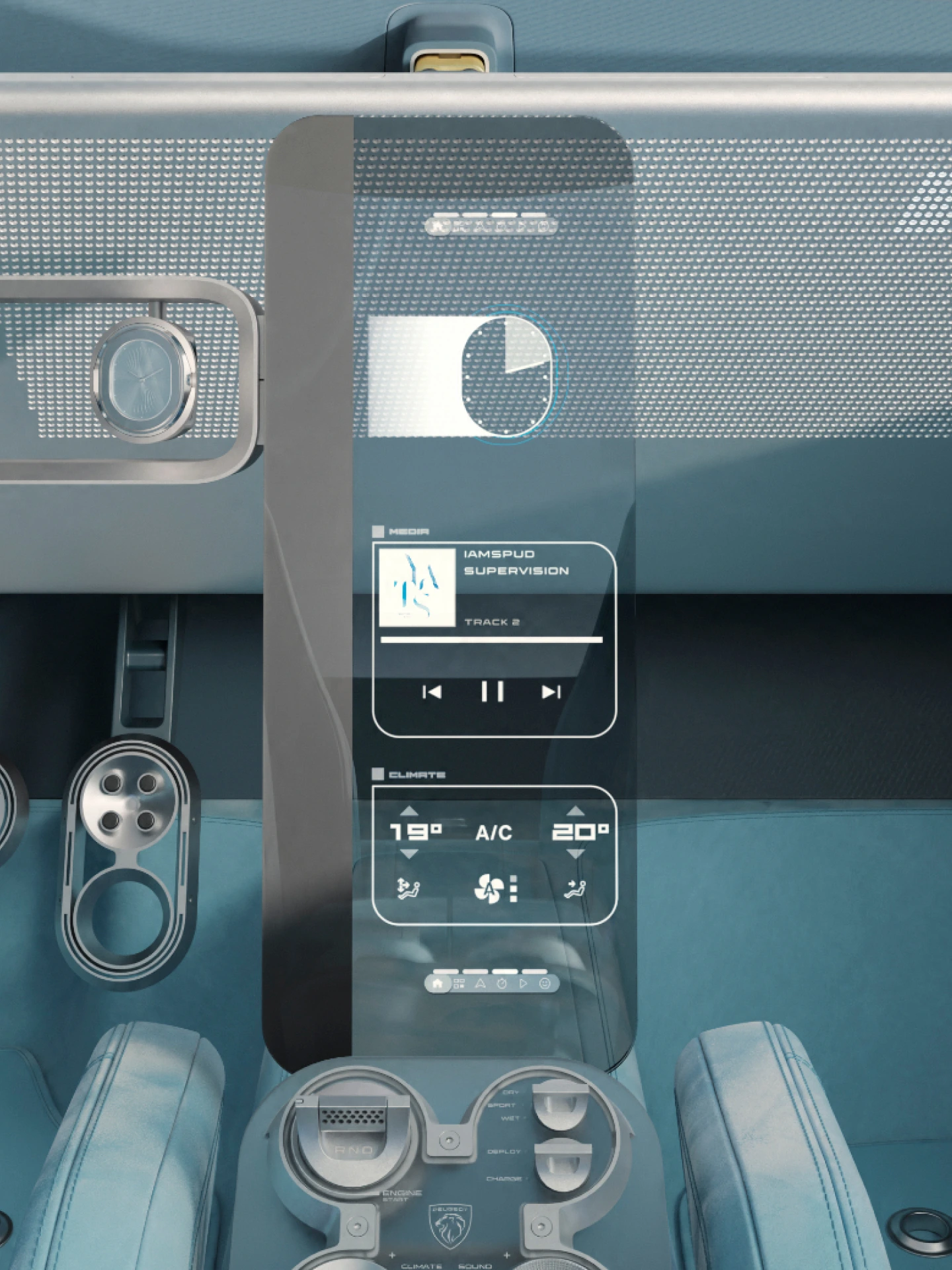 L’écran central flottant du PEUGEOT RCZ Vision