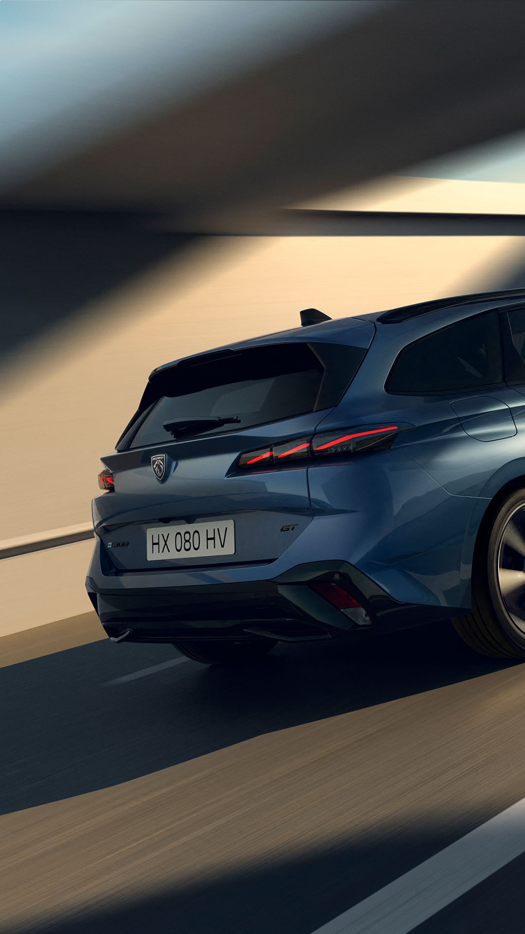 New PEUGEOT E-308 SW rear view