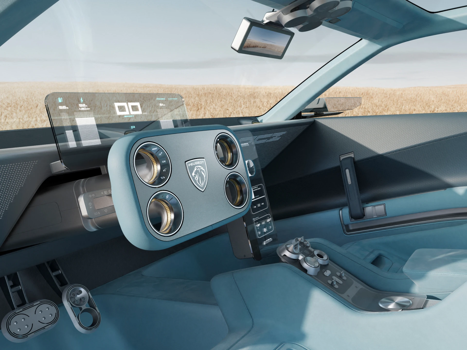 Peugeot RCZ Vision concept équipé de l'Hypersquare® et du poste de conduite transparent